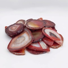 15Pcs Orange Red Agate Stone Slice Bulk Irregular Polished Agate Table Place …