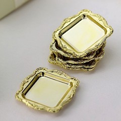12 GOLD 3″ Metallic Mini Square TRAYS Wedding Favor GIFT HOLDERS Party Supplies