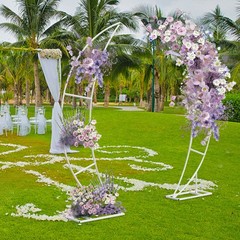 2PCS Crescent Moon Wedding Arch Frame Party Framework Stand Floral Rack New