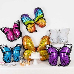 6 ASSORTED Butterfly Mylar Foil Balloons Party Events Decorations