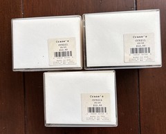 3 New Sets Of 25 Ecru Crane Table Seating Place Cards & Envelopes Block Font