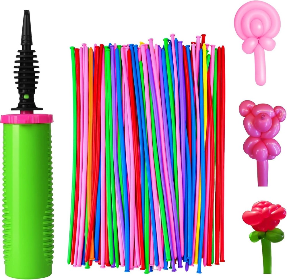 100Pcs 260 Balloons 48 inches, 100pcs 260 Long With 1 Hand Pump