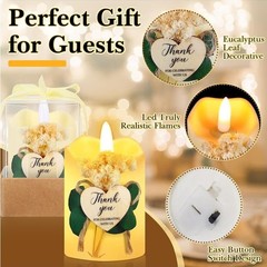 Retisee Wedding Bridal Shower Candle Favors for Guests – Wood (32 Sets)