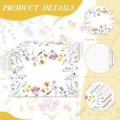 50 Pcs Spring Wildflower Paper Placemats, 11×16 Inch Summer Floral Disposable