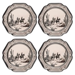 Karma 8.75 Inches Melamine Salad Plates Set Of 4 Reusable Dishwasher Safe