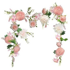Rose Flower Vine, Peony Flowers, Center Flower Decoration, Peach Peony Garland