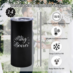 6Pcs Wedding Ring Bearer Gifts Set Wedding Party Favors Include 14 Oz Ring Beare