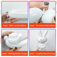 100Pcs 260 Balloons White Long Balloons for Balloon Garland Thickening Skinny La