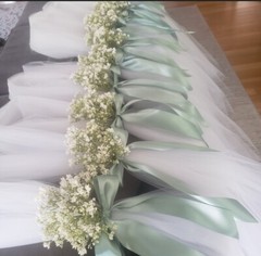 Set of 10 Sage Green Wedding Aisle/Pew decorations 36 Inches Long