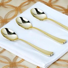 Gold Metallic Forks Spoons and Knives sets – Disposable Tableware Silverware