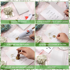 100 Pcs Wedding Invitations Wraps Set Include Pre Folded Vellum Jackets for 5 X