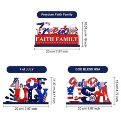3 Pcs 4th Of July Table Centerpieces 250th Red White Blue Memorial Decor