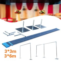 Wedding Party Backdrop Stand Pipe Kit Curtain Frame Telescopic 10x10ft/10x20ft
