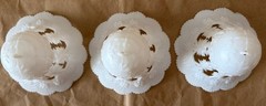 Vtg White Plastic Baskets & Bells, lot of 9, wedding, Christmas, crafting