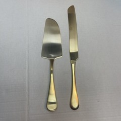 West Elm Gold 13″ Cake Knife and 11 1/4″ Server 2 Pieces