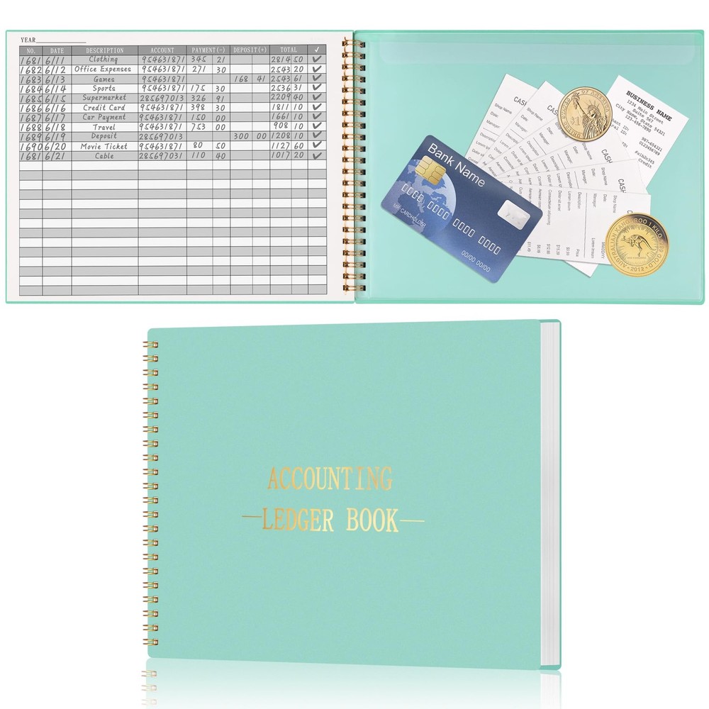 Hautoco Accounting Ledger Book For Small Business Bookkeeping Home Budget