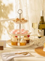Elegant 3 Tier Cupcake Stand – White Porcelain Dessert Stand