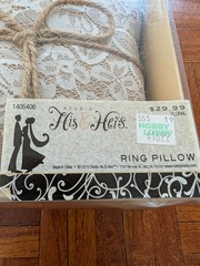 Country Wedding Rustic Burlap Lace Ring Pillow New Hobby Lobby Outdoor White