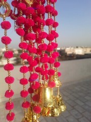 100 PC Multicolor Indian pom pom Christmas Wedding Decoration Mehndi functions