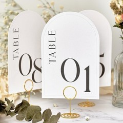 Minimalist Arch Wedding Table Numbers 1-20 with Head Table – 4×6 Inch | Textu…