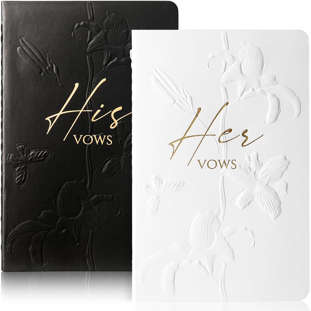 molekaus Vow Books,for Wedding Books Gift 5.5*3.5, White Black