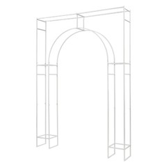 7.8ft H White Metal Rectangular Wedding Arch Arc de Triomphe Style Party Events