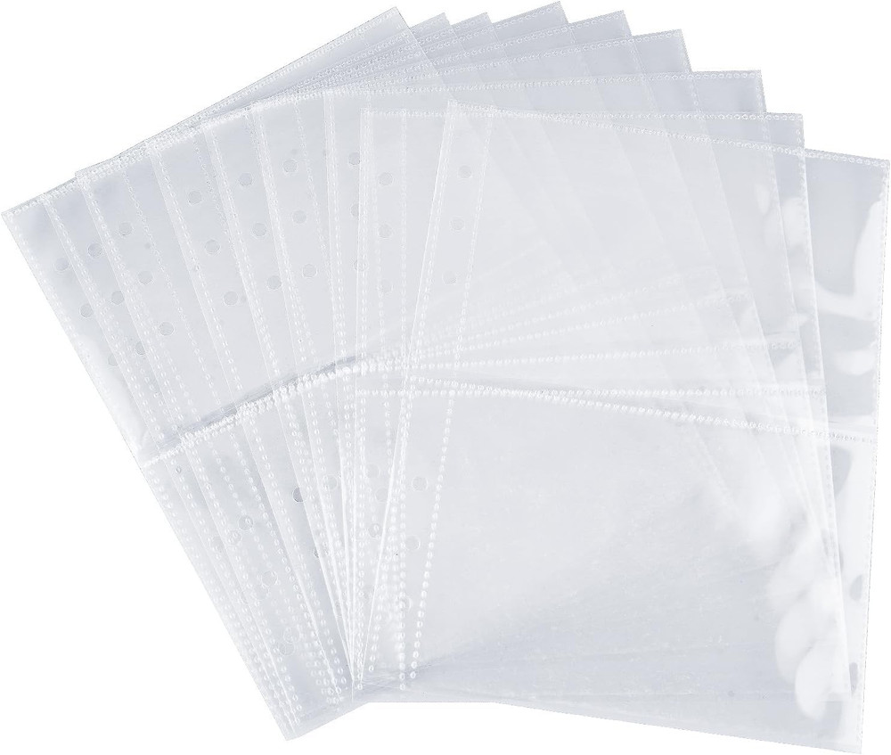 Clear Double-Sided Inner Pages for Jewelry Storage Book 6 Ring Binder 24 Sheets