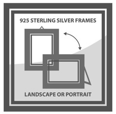 5×3,5″ Solid 925 Sterling Silver Photo Frame 25th Wedding 7180/9×13*H25*BB*USA