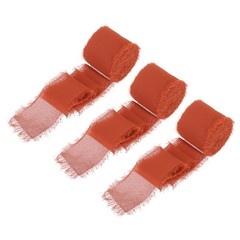 Chiffon Ribbon, 1.5″x7 Yard Silk Terracotta Tulle Satin Fabric Ribbon,3pcs