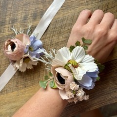 Lot Of 2 Corsages Wedding Accessories Dusty Blue/Dusty Pink/Ivory New