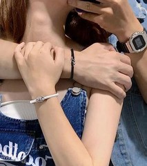 Matching Bracelets for Couples Anniversary Couple Gift Soulmate(White & Black)