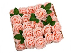 US 50pcs Ivory Artificial Flowers Foam Roses Decoration DIY for Wedding