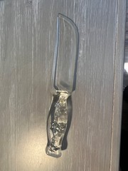 Vintage 9” Cake Or Fruit Knife Clear Decorative glass stars