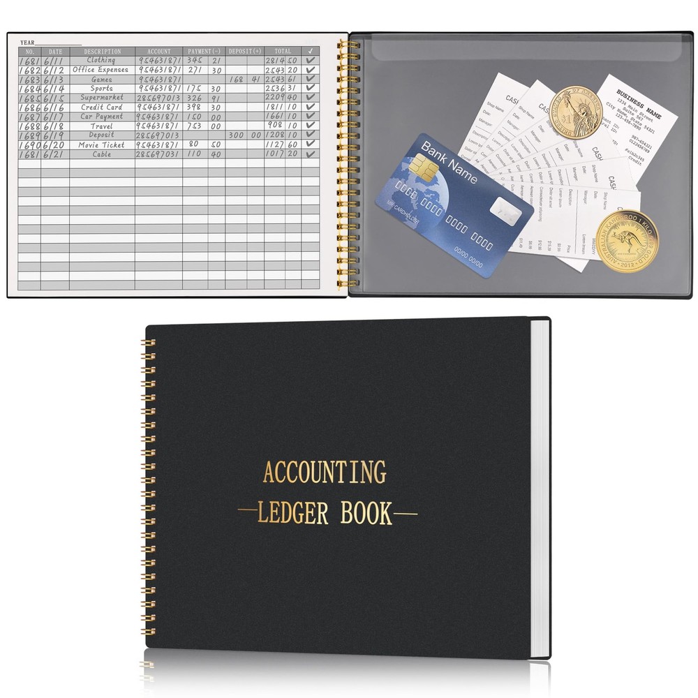 Hautoco Accounting Ledger Book For Small Business Bookkeeping Home Budget