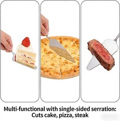 2 PCS Cake Pie Server Set, Stainless Steel Serrated Pastry Servers with Single
