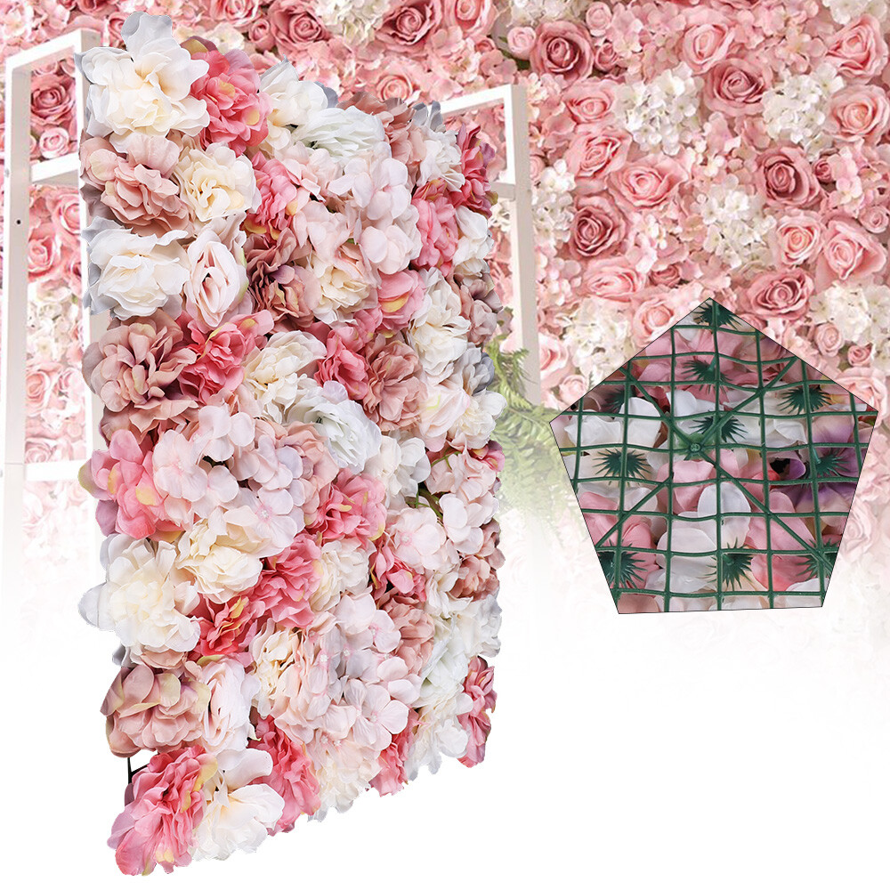 6*Flower Wall Panel Party Artificial Wedding Bouquet Decor Romantic Rose Flower
