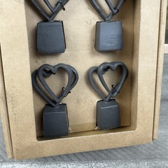 Pottery Barn Interlocking Hearts Place Card Holders Set/4 Black NIB OB