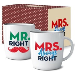 Mr Right Mrs Always Right Coffee Mugs Gifts Ideas for Couples, Colorful