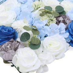 6 Pieces 23.62*15.74″ Silk Blue& White& Green Artificial Flowers Wall Decoration