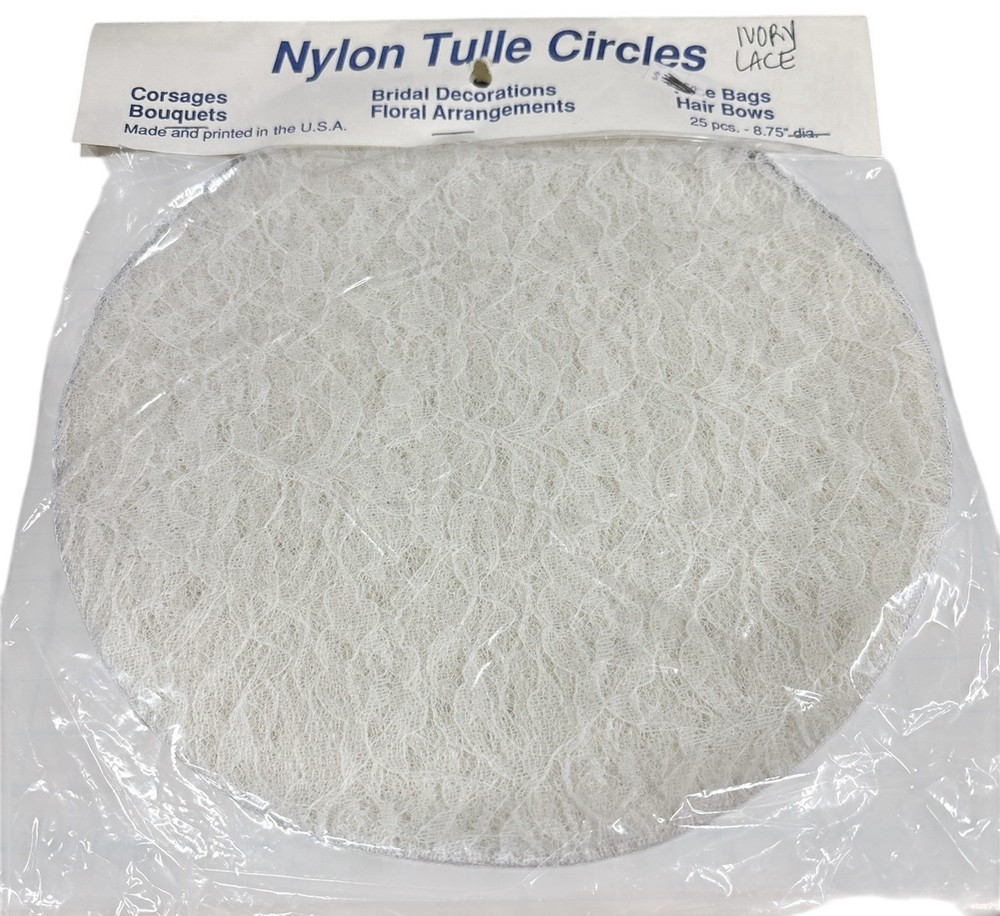 125pcs 9″ Ivory Nylon Tulle Circles for Wedding Baby Party Favors DIY Craft