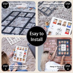 School Year Picture Frame K-12 Collage Photo Graduation Black Solid Wood Fram…