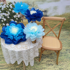 Blue Navy Tissue Paper Flower for Floral Wall DIY Party Backdrop Wedding (20“-14