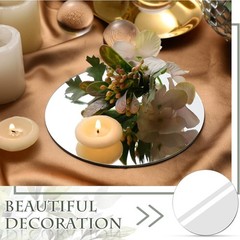 12 Pcs Acrylic Round Mirrors Candle Plate Set for Table Centerpieces 5 Inch N…