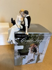 Weddingstar The Look of Love Bride and Groom Couple Figurine Edge of Cake Topper