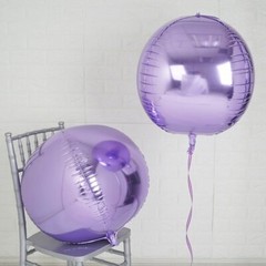 2 LAVENDER 18″ wide 4D Round Orbs Balls Mylar Foil Balloons Wedding Decorations