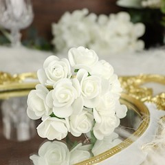 48 IVORY Mini Roses 4″ Foam ARTIFICIAL FLOWERS Stems Party Wedding DIY Supplies
