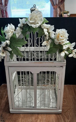 White Bird Cage Wedding Shower Party Card Holder – Ring Pillow -Book for Ideas