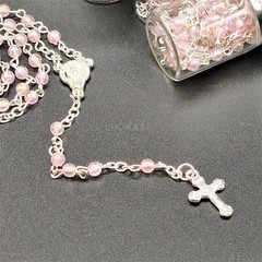 US 12 Lady Guadalupe Rosary Silver Cap Glass Jar Baby Shower Baptism Party Favor