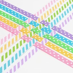 3/8 Inch 100 Yards 3/8 inch x 10 Yards/Roll 10 Rolls Polka Dot Striped