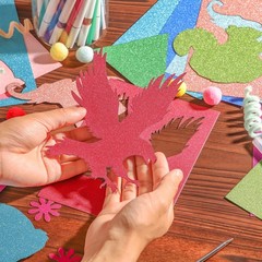 50 Sheets A5 Size 25 Colors Glitter (5.8 x 8.3 in), 25 [50 Sheets]
